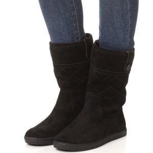 Tory Burch black suede boots